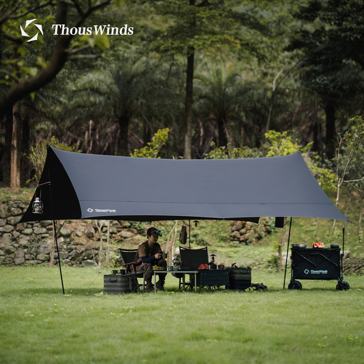 ThousWinds Black Glue Coating Canopy