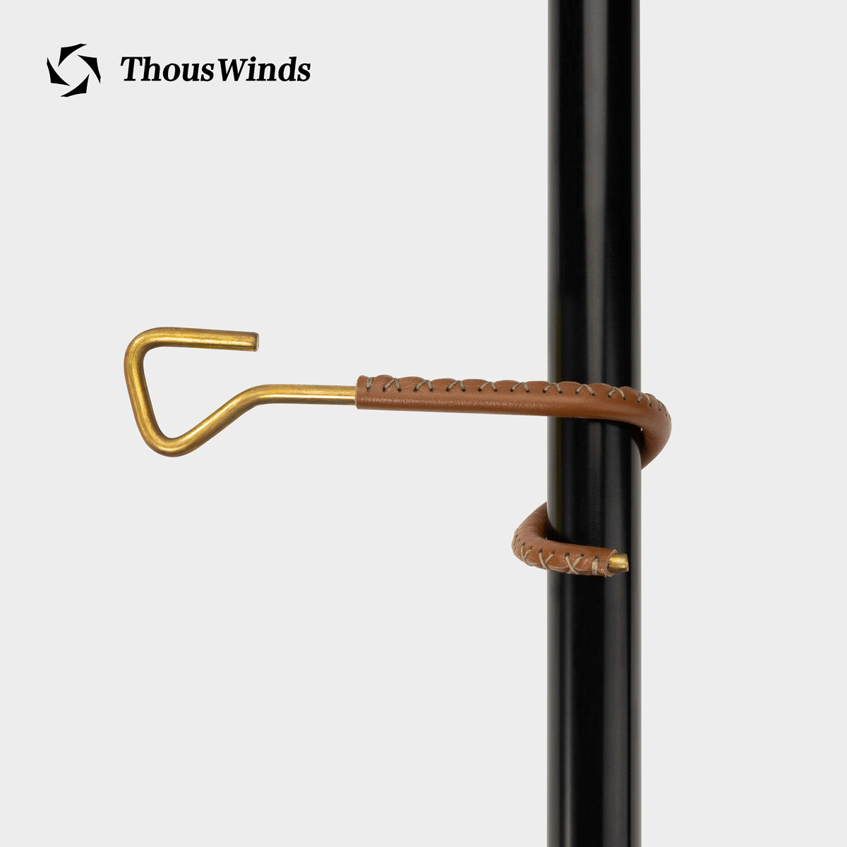 Brass Cowhide Lantern Hook Stand