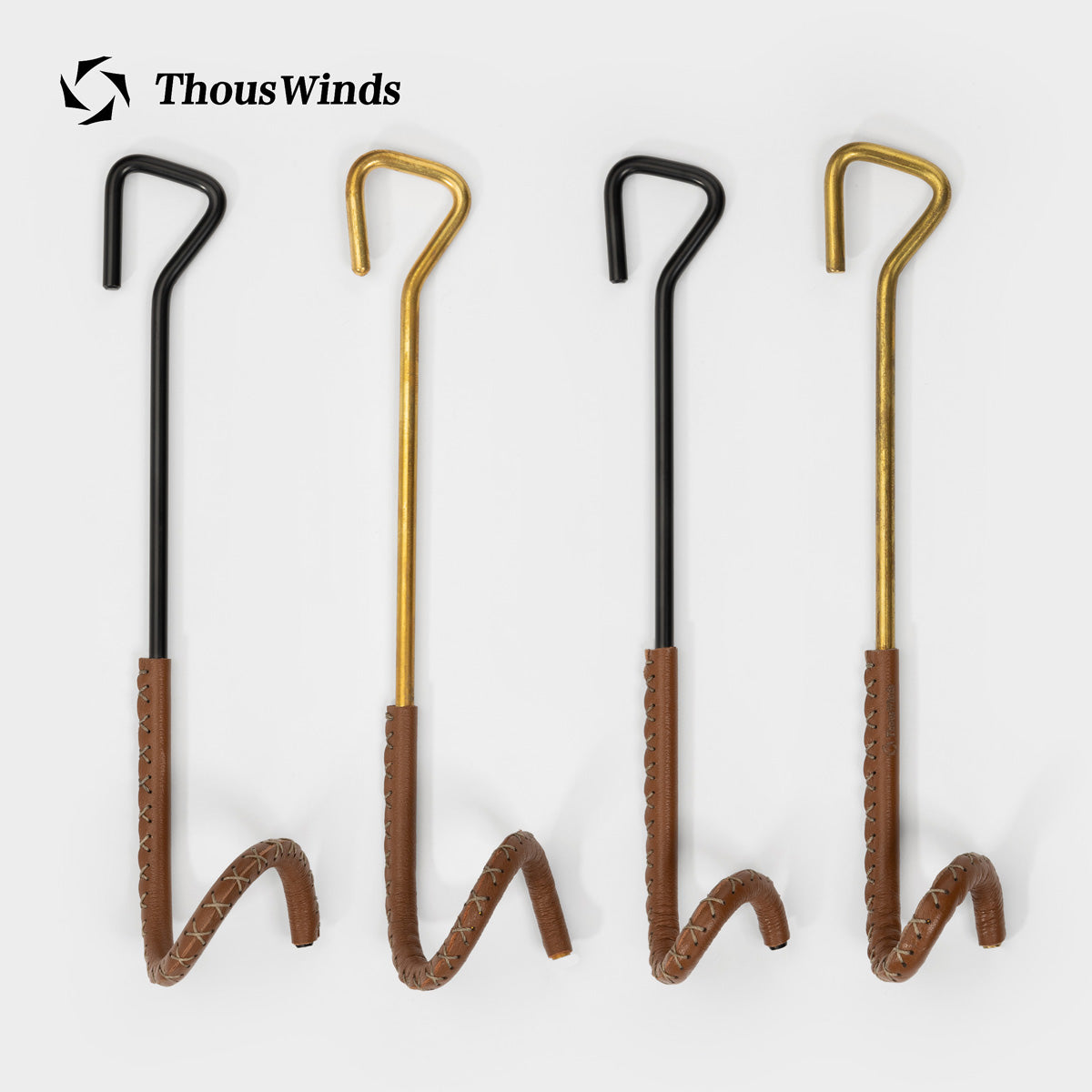 Brass Cowhide Lantern Hook Stand