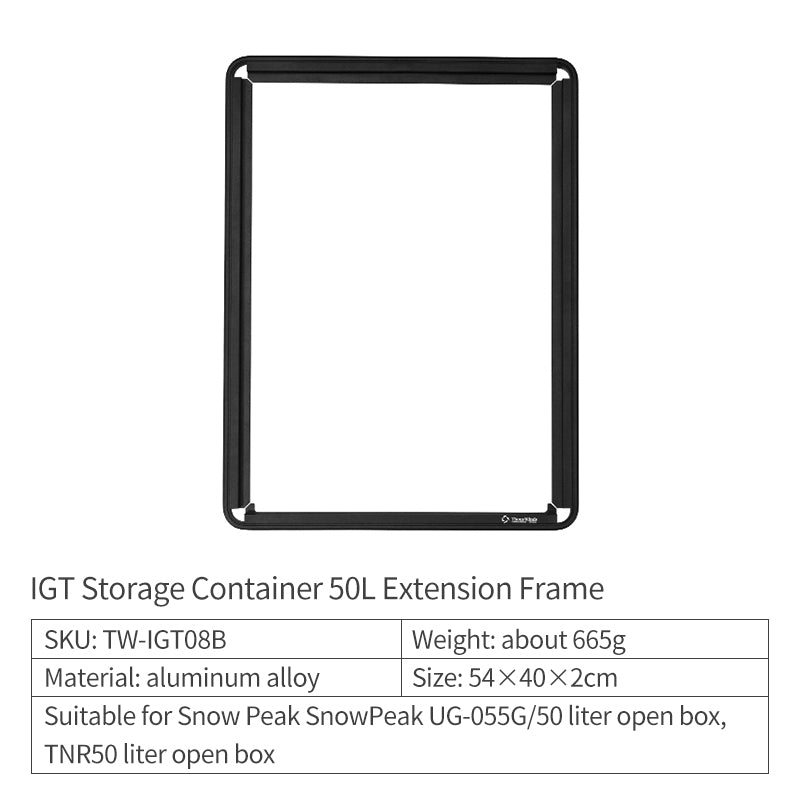 IGT Storage Container 50L Extension Frame