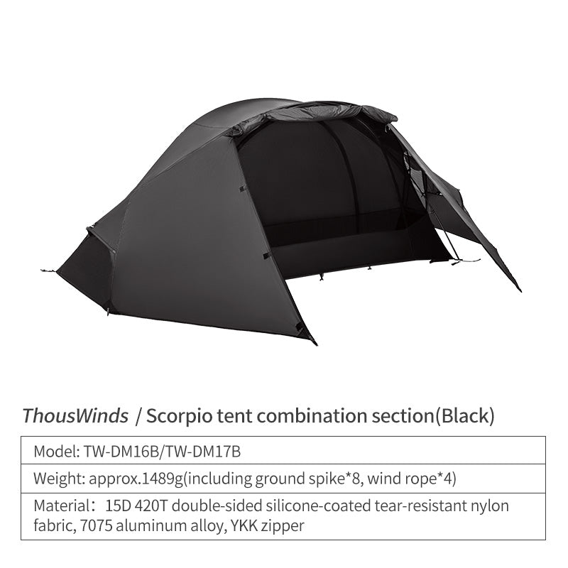 ThousWinds Aluminium Stand Tactical Camp Enlarged Bed + Scorpio Tent(Inside + Outside)