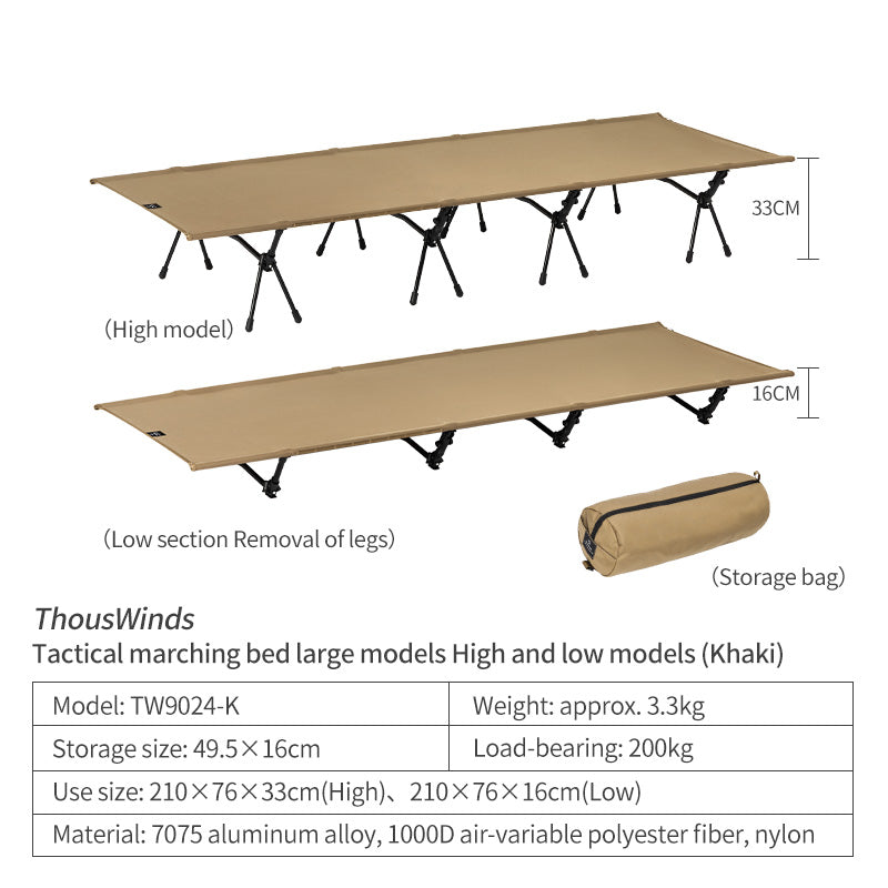 ThousWinds Aluminium Stand Tactical Camp Enlarged Bed + Scorpio Tent(Inner Tent + Rainfly)