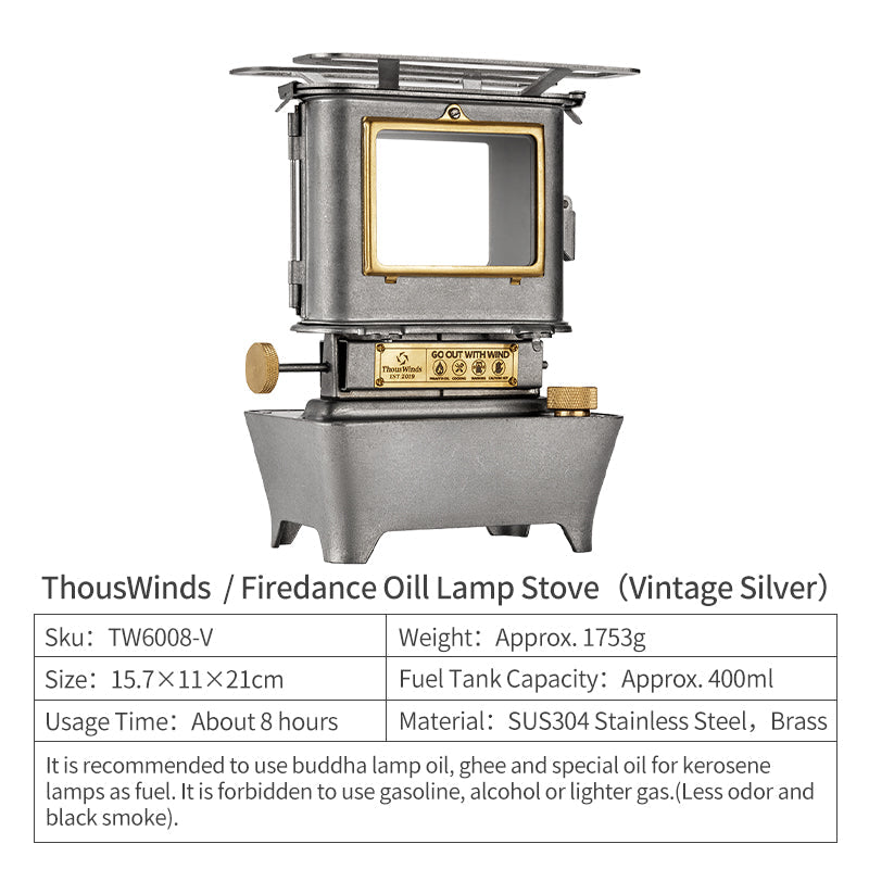 ThousWind Firedance Oil Lamp Stove(Sliver)