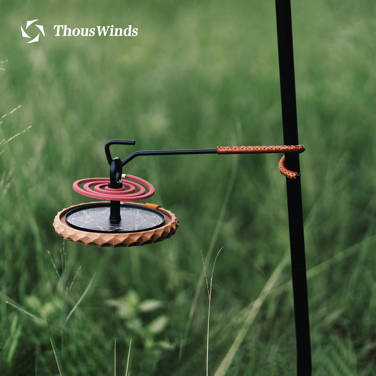 Brass Cowhide Lantern Hook Stand