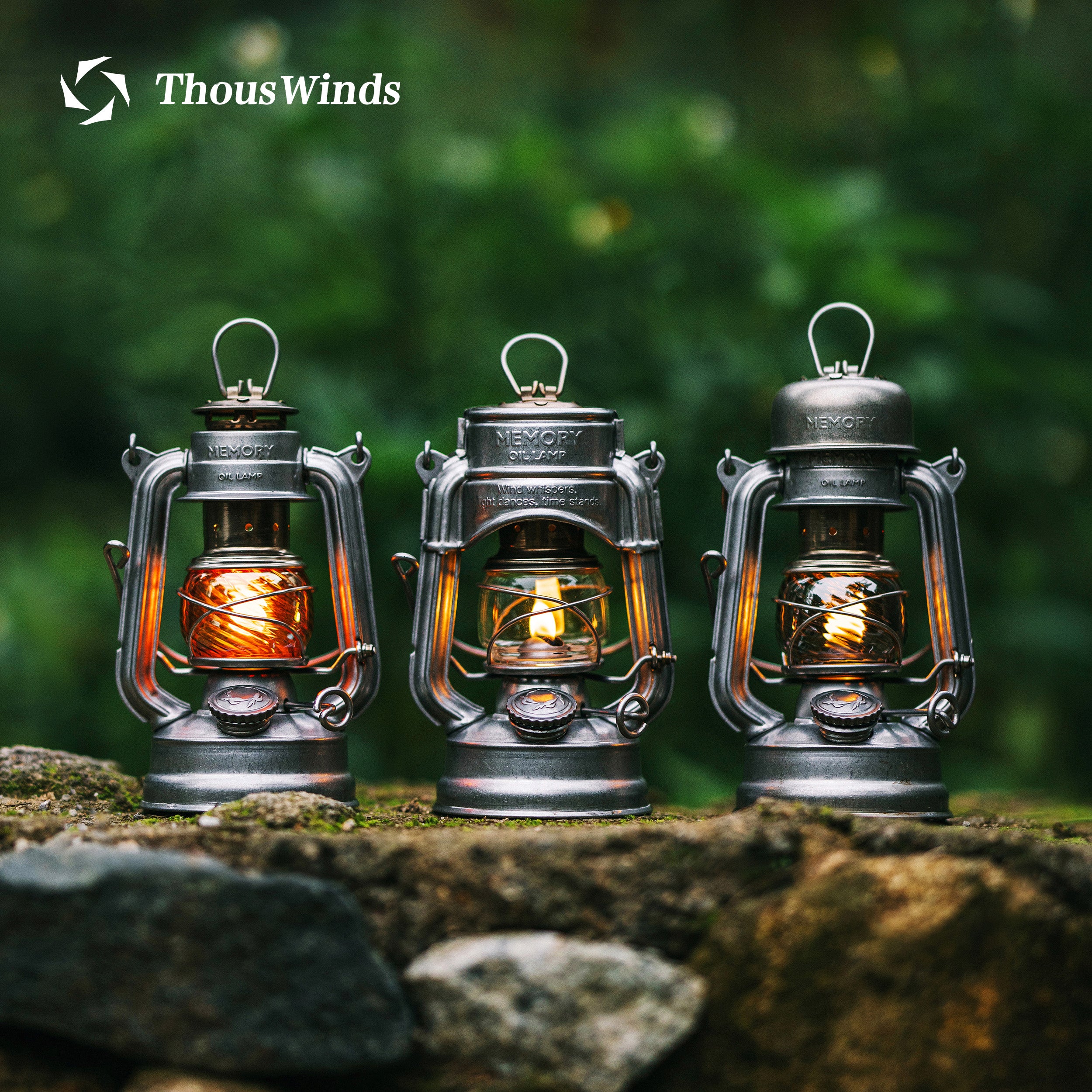 Thous Winds Memory Oil Lamp Outdoor Camping Lantern