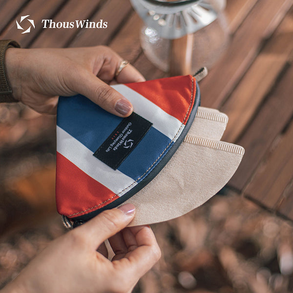 Thous Winds v60 Coffee Filter Storage Bag Hanging Ear Hand Brewed Outdoor Fan Filter Storage Bag