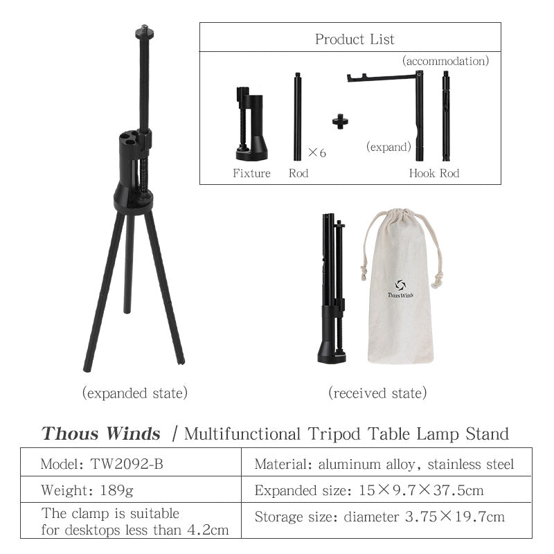 ThousWinds Multi-functional Camping Lamp Tripod