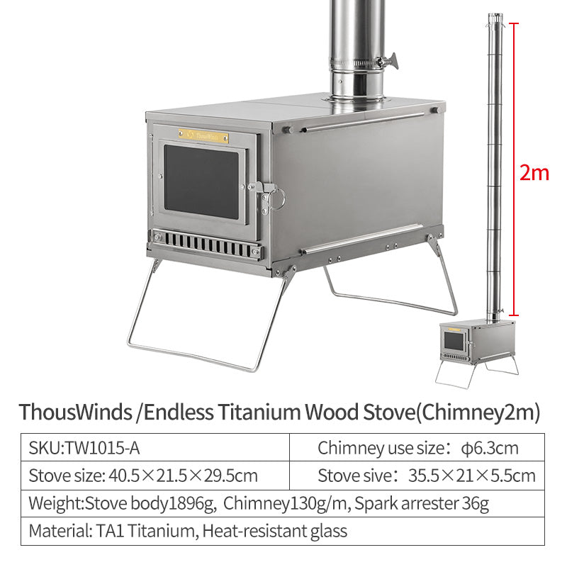 Thous Winds Endless Ultralight Titanium Wood Stove Outdoor Camping