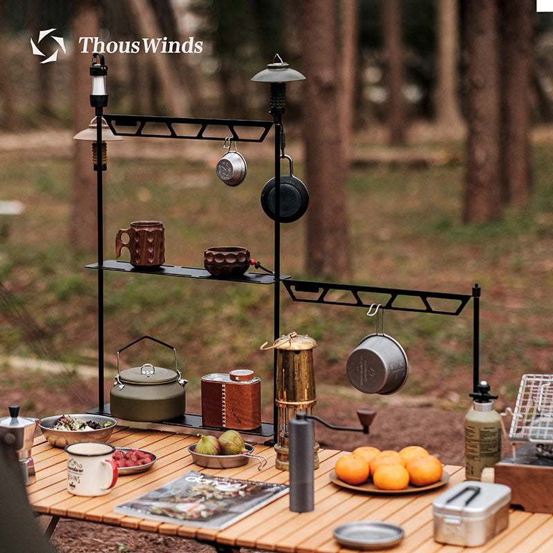 ThousWinds outdoor shelf folding multi-layer shelf camping tabletop shelf tableware rack light rack