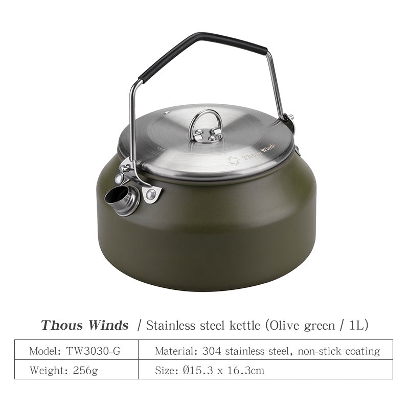 1L Outdoor Water Kettle Camping Stovetop Teapot Boiling Stovetop