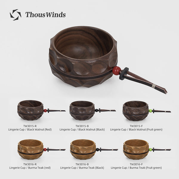 Thous Winds Wooden Linglong Cup Outdoor Camping Handmade Black Walnut Water Cup Coffee Cup Camp Bowl