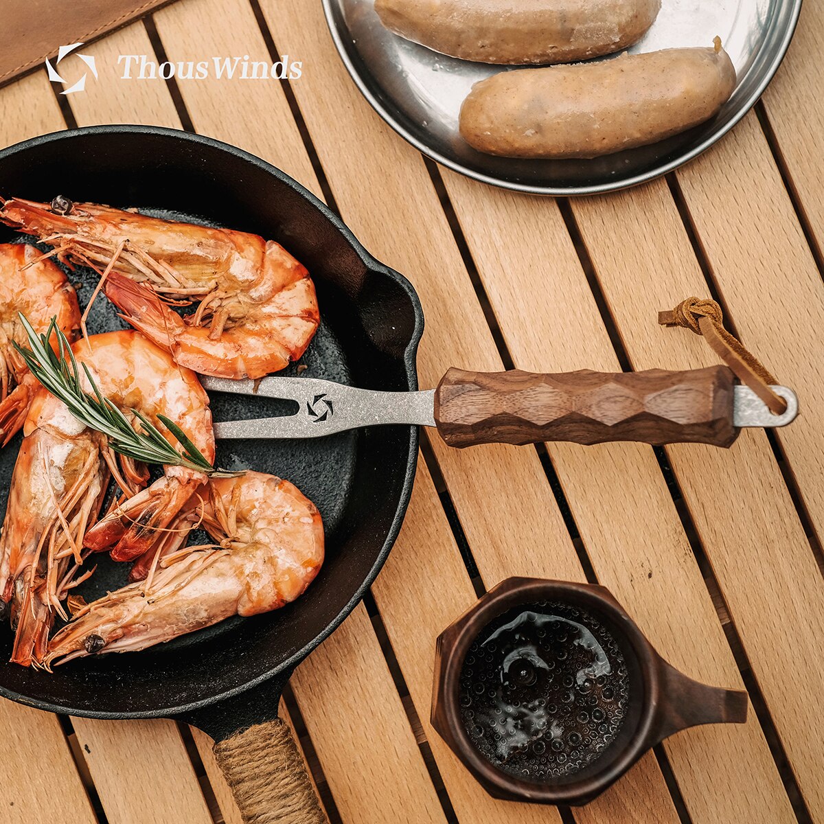 ThousWinds YAMA Wooden Titanium Roasting Fork