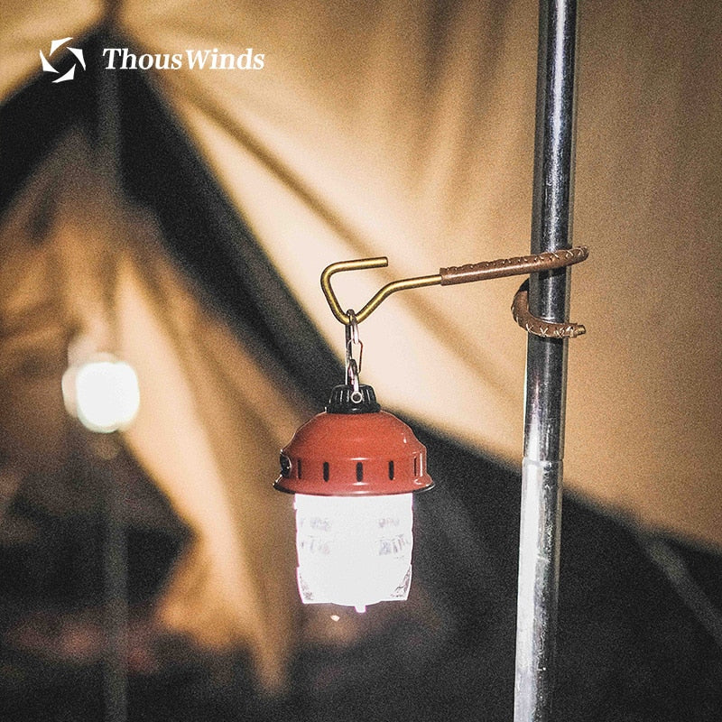 Thous Winds Brass Cowhide Hanger Hook Outdoor Tent Canopy Pole Camp Column Hook Lighting Lamps Lantern Hook Lamp Stand