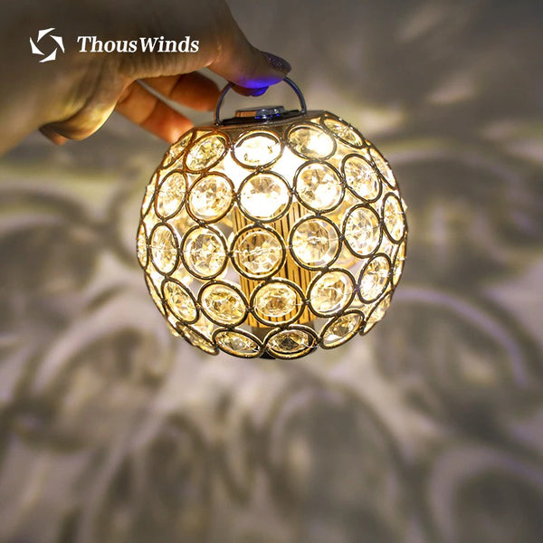Thous Winds Goal Zero LED Light Crystal Ball Lantern Outdoor Camping Lighting Light Shadow Crystal Lampshade