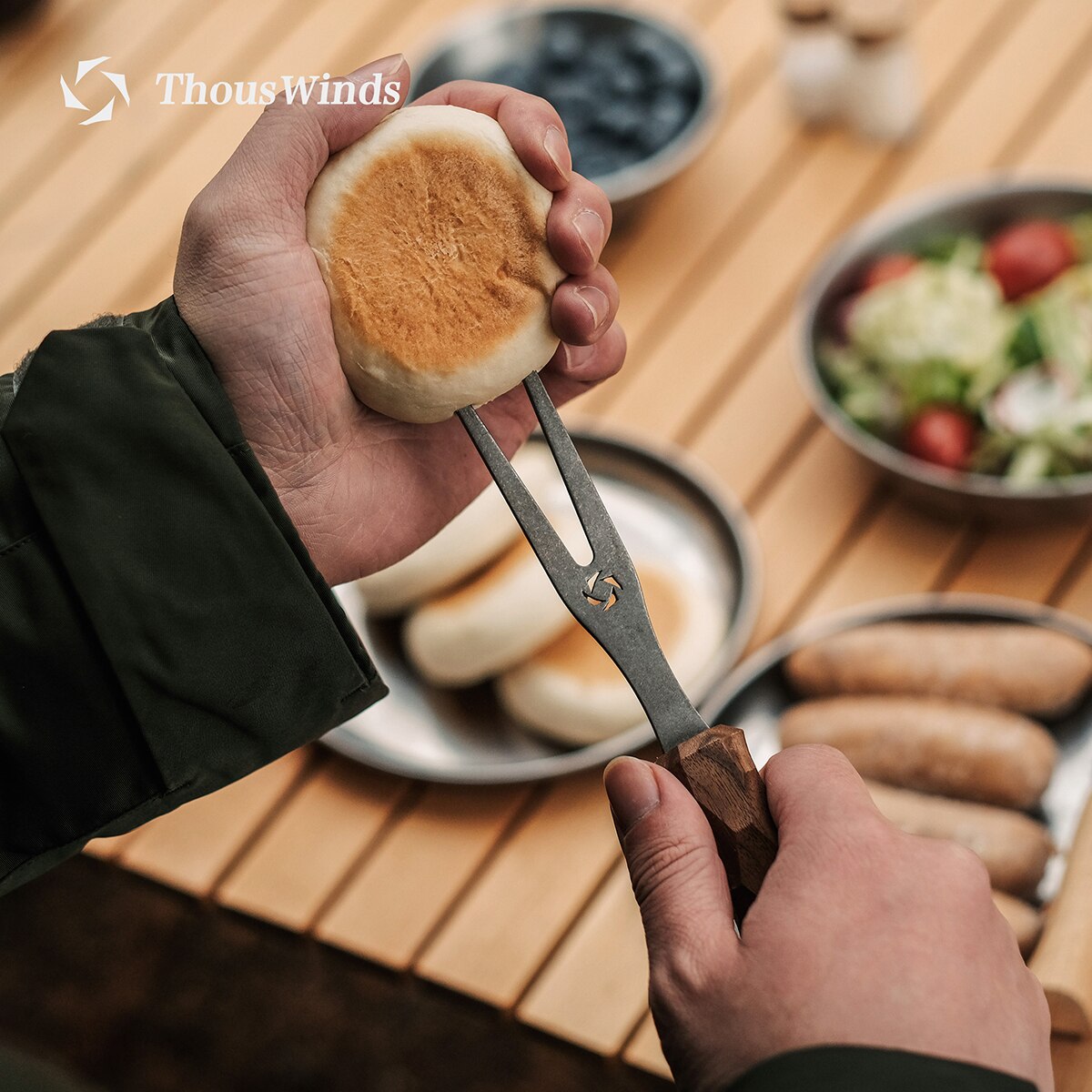 YAMA Wooden Titanium BBQ Fork