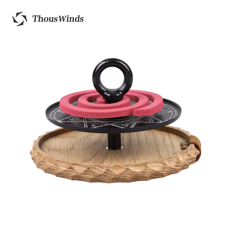 Thous Winds Black Walnut Mosquito Coil Ash Tray Outdoor Camping Can Be Hung Solid Wood White Oak Mosquito Coil Ash Tray TW5050