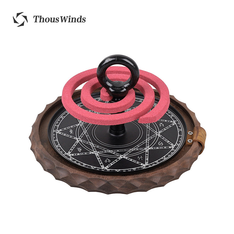 Thous Winds Black Walnut Mosquito Coil Ash Tray Outdoor Camping Can Be Hung Solid Wood White Oak Mosquito Coil Ash Tray TW5050