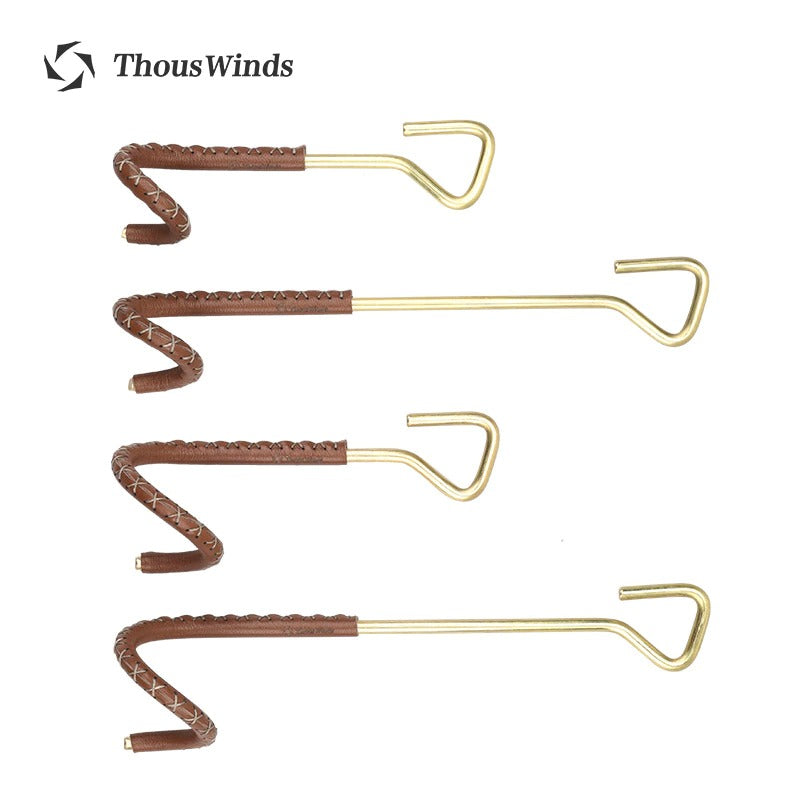 Thous Winds Brass Cowhide Hanger Hook Outdoor Tent Canopy Pole Camp Column Hook Lighting Lamps Lantern Hook Lamp Stand