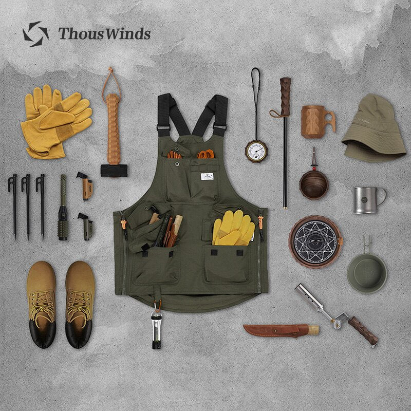 Thous Winds Outdoor Camping Function Vest Jacket Fishing Photography Multi-purpose Tactical Vest Chef Apron