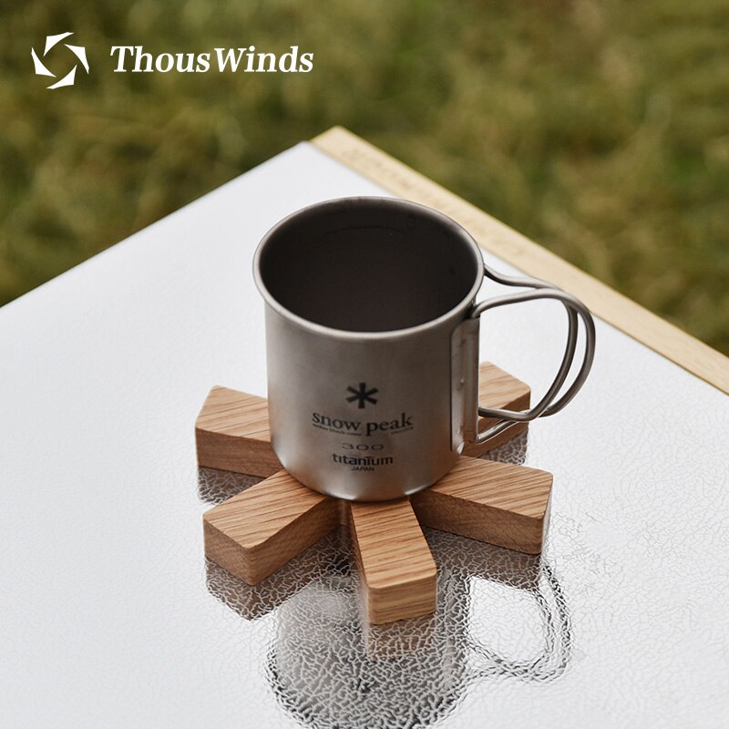 Thous Winds Snowflake Solid Wood Insulation Placemat Outdoor Camping Placemat Coaster Pot Mat