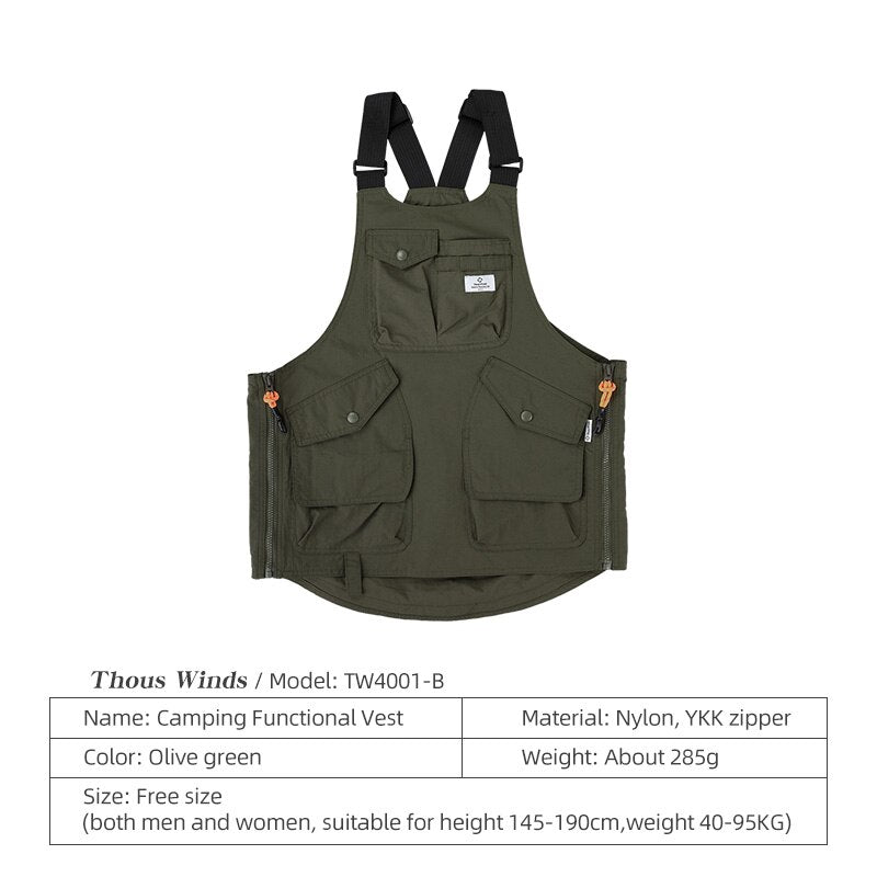 Thous Winds Outdoor Camping Function Vest Jacket Fishing Photography Multi-purpose Tactical Vest Chef Apron