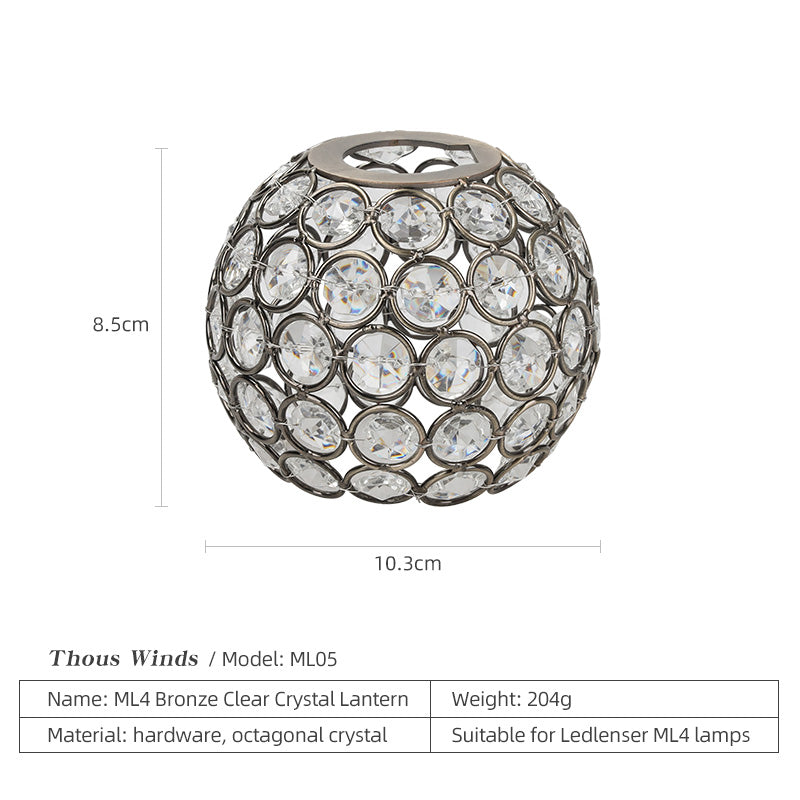 ThousWinds Crystal Lampshade for Ledlenser ML4