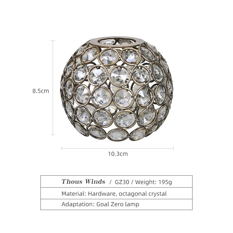 Thous Winds Goal Zero LED Light Crystal Ball Lantern Outdoor Camping Lighting Light Shadow Crystal Lampshade