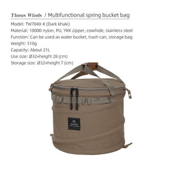 Thous Winds TW7040 Outdoor Camping Picnic Kitchen Multifunctional Garbage Storage Bucket Bag Bucket Storage Bag