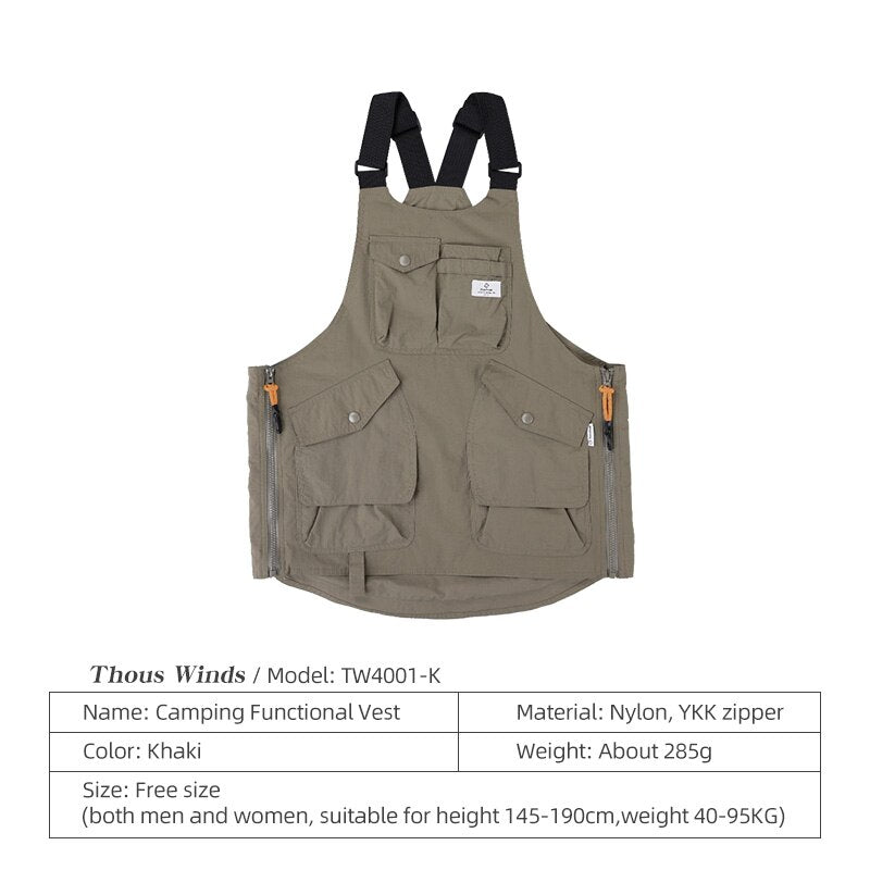 Thous Winds Outdoor Camping Function Vest Jacket Fishing Photography Multi-purpose Tactical Vest Chef Apron