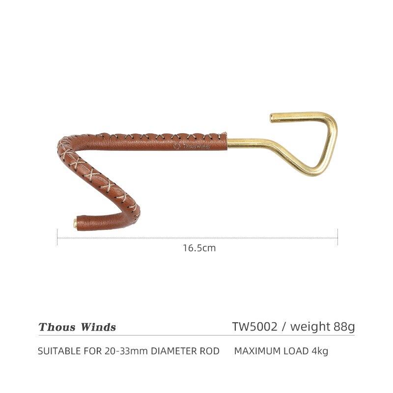 ThousWinds Brass Cowhide Lantern Hook Stand
