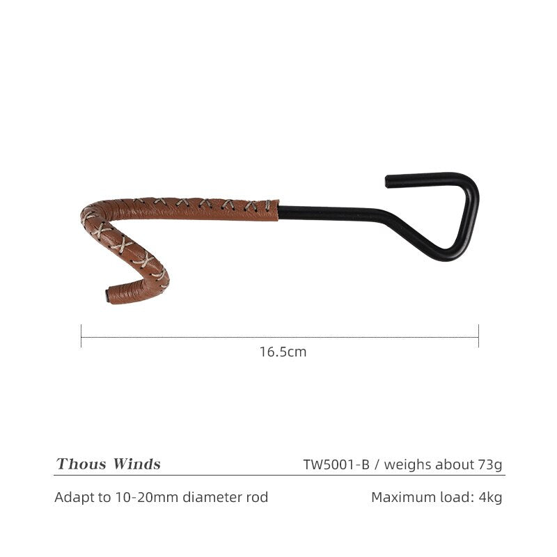 Brass Cowhide Lantern Hook Stand