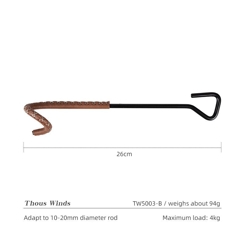 Brass Cowhide Lantern Hook Stand