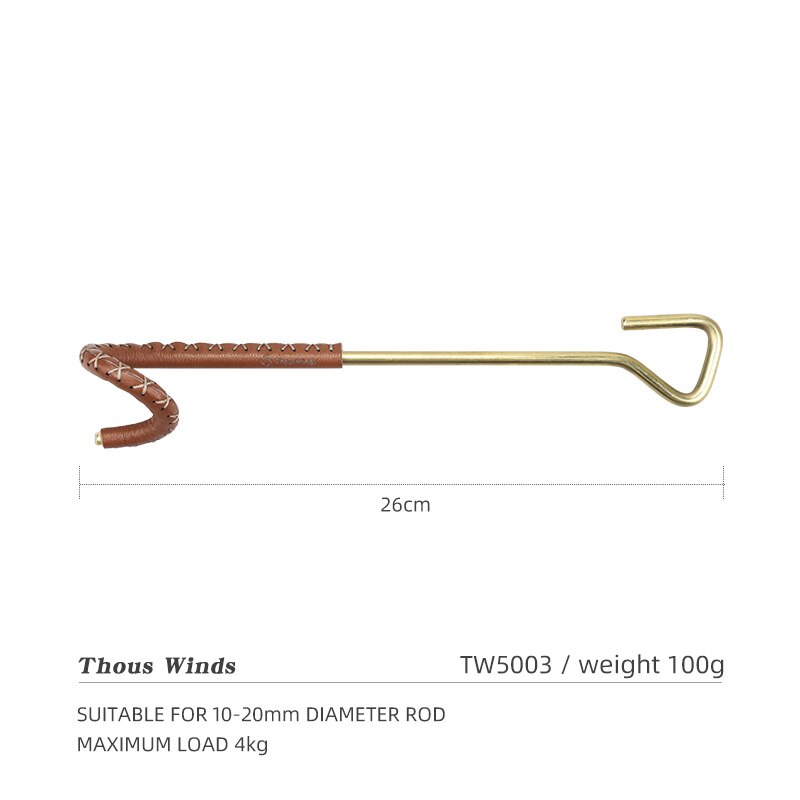 ThousWinds Brass Cowhide Lantern Hook Stand