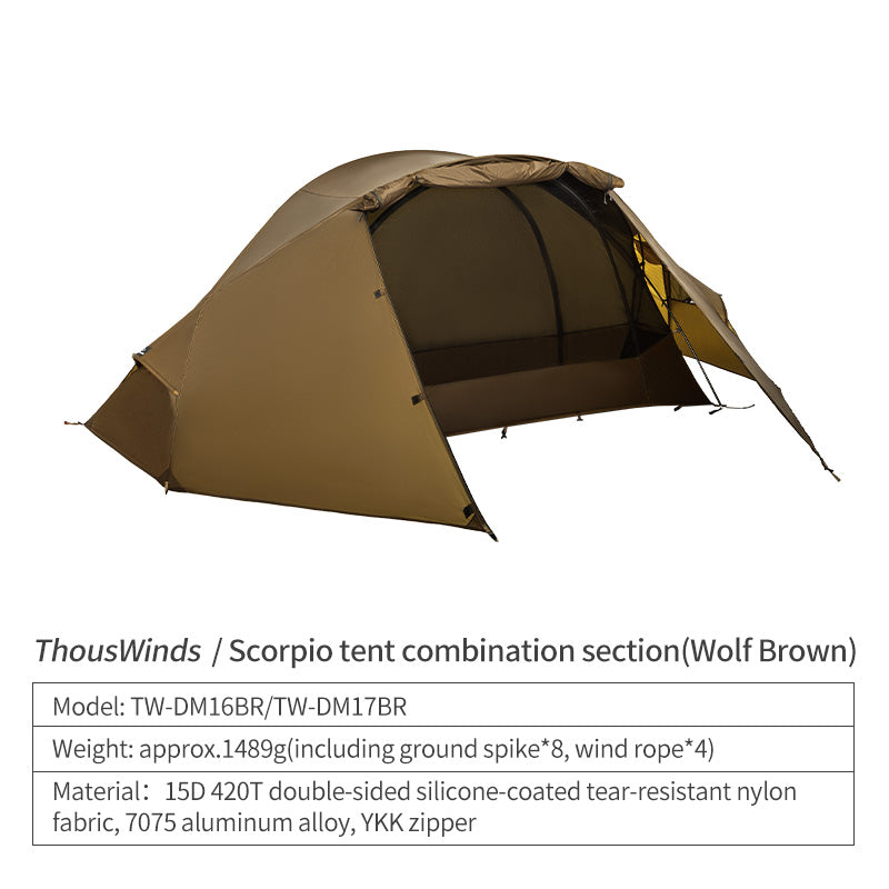 ThousWinds Aluminium Stand Tactical Camp Enlarged Bed + Scorpio Tent(Inner Tent + Rainfly)